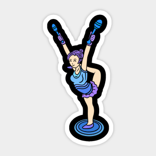 Gymnastic girl with clubs Sticker